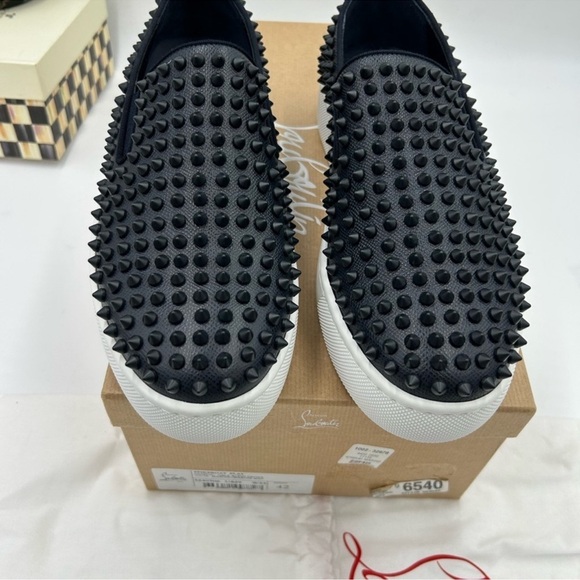 Men’s Christian Louboutin spike boat slip on sneakers size 42 made in Italy main image 4